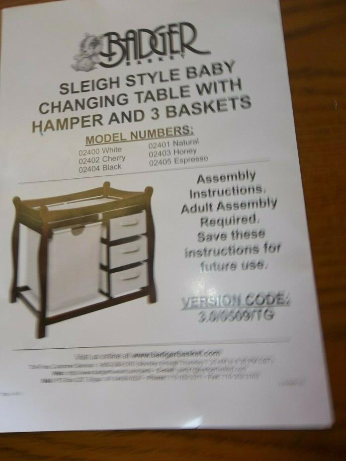 Badger Basket Sleigh Style Cherry Wood Changing Table With Hamper And Baskets 90