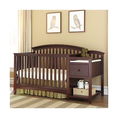 Imagio Baby Montville 4-in-1 Fixed-Side Crib and Changing Table Combo with Pa...