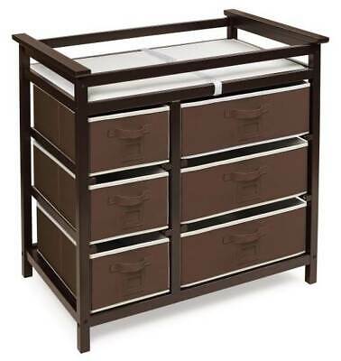 Modern Baby Changing Table with Six Baskets in Espresso [ID 3708095]