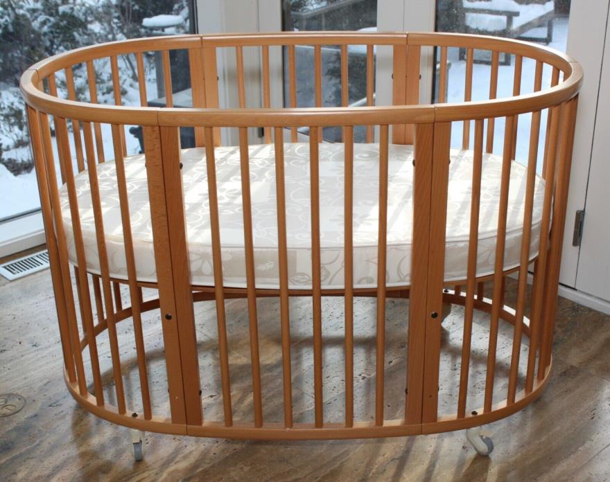 STOKKE Sleepi Wooden Wood Crib baby child's bed oval