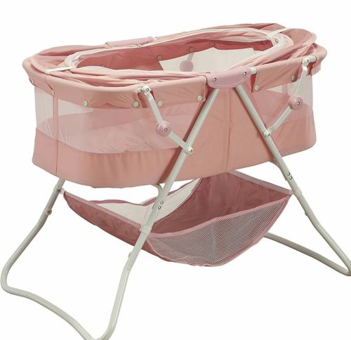 Big Oshi Newborn Dual Canopy Indoor & Outdoor Travel Bassinet (Emma), Pink