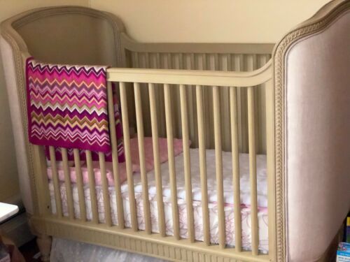 Restoration Hardware Belle Linen Upholstered Crib