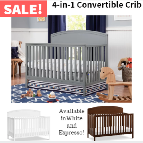 4-in-1 Convertible Crib Baby Nursery Furniture Toddler Day Bed Full Size Bedroom