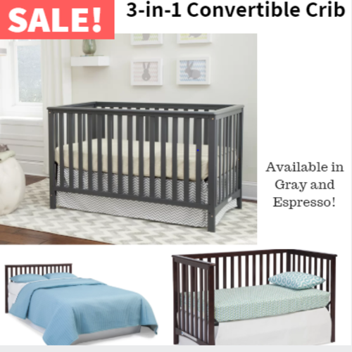 3-in-1 Convertible Crib Baby Nursery Bedroom Furniture Toddler Day Bed Full Size