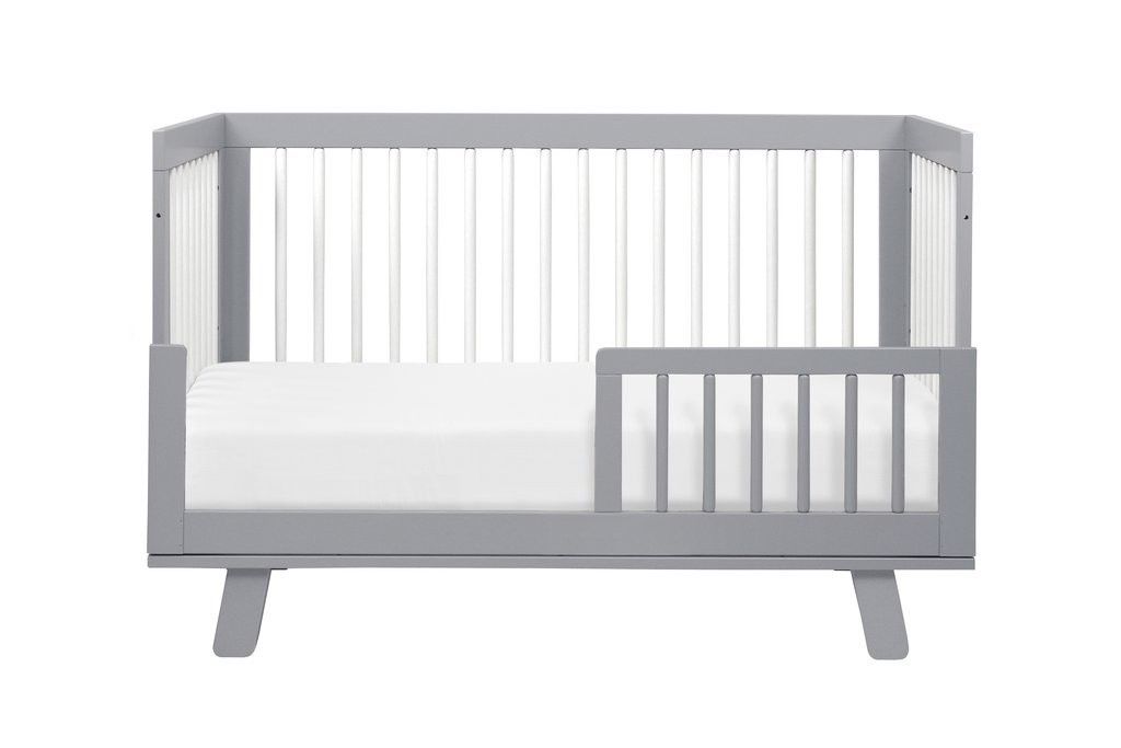 Babyletto Lolly 3-in-1 Convertible Crib with Toddler Bed Conversion Kit, Grey/Wh