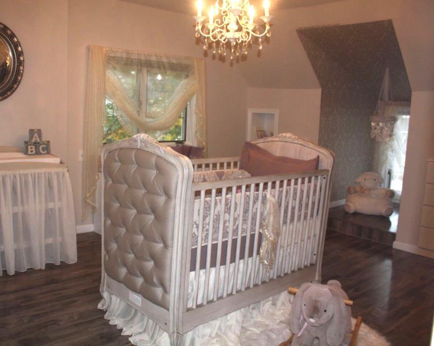 Convertible Tufted Crib / Toddler Bed from Restoration Hardware