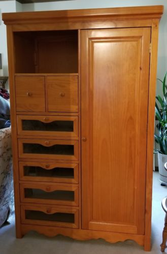 Jardine Solid Dark Pine Windsor Armoire and Changing Table