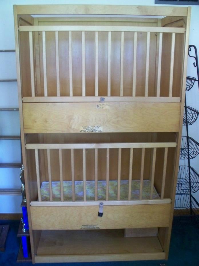 Double Baby Crib, Made of Wood, Pre-Owned, 72