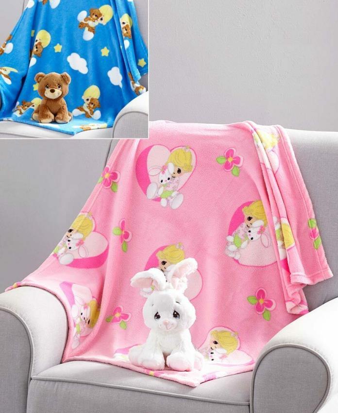 Precious Moments Plush Stuffed Animal Or Baby Warm Blankets Bunny Or Bear Infant