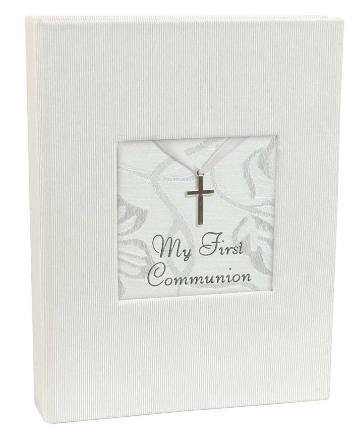 Stephan Baby Inspirational Keepsake Mini Photo Album with Silver Cross