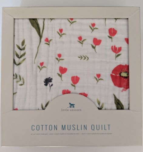 Cotton Muslin Quilt  by Little Unicorn - Summer Poppy
