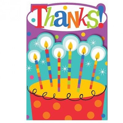 Dots and Stripes Birthday Thank-You Notes (8). Amscan. Free Shipping