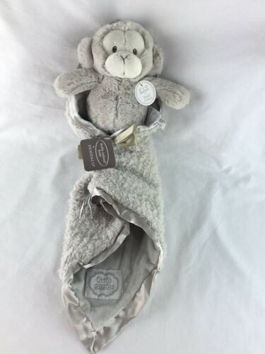 Kathy Ireland Taupe Plush Monkey and Blanket Set for Baby Shower Gift New