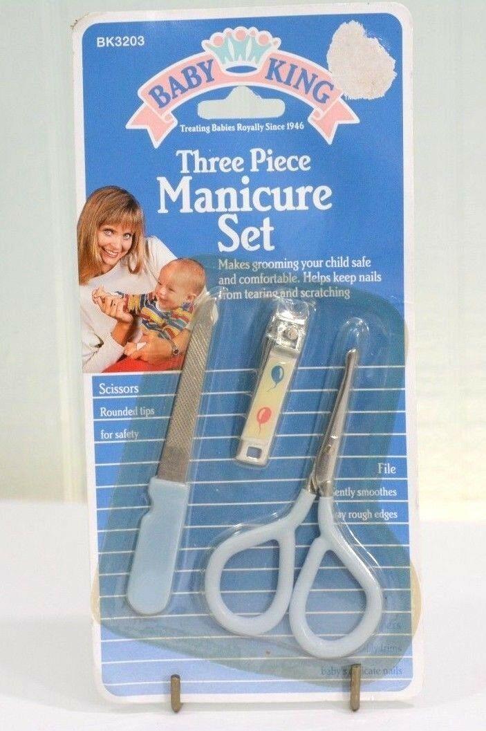 Vintage NOS NIB Baby Manicure Set by Baby King 1991 Infant New Baby Shower Gift