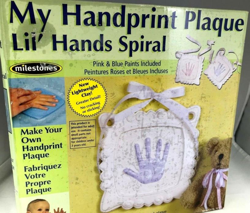Lil' Hands Keepsake Kit Pink and Blue Paints Included Make Your Handprint Plaque