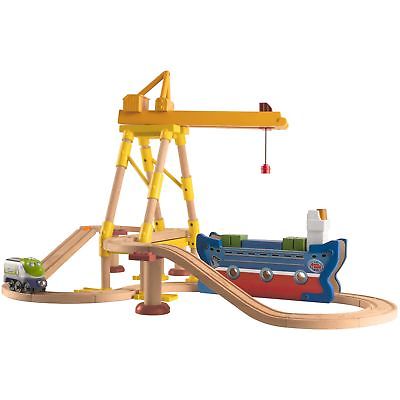 TOMY Kids Chuggington Wooden Railway Easy Track- Dockyard Delivery