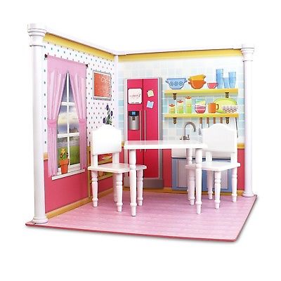 Bedroom and Kitchen Interchangeable 46cm Dollhouse Playscape. Eimmie