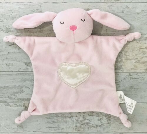 Stepping Stones Pink Bunny Rabbit Lovey Security Cuddle Blanket Heart