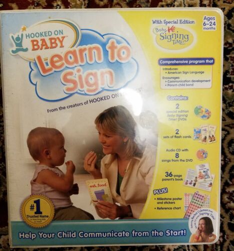 Hooked On Baby - Learn to Sign, ASL, DVD's flash cards, Audio CD - 6-24 months
