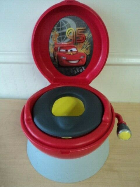 DISNEY PIXAR CARS PORTABLE TRAINING POTTY CHAIR PORTABLE TOILET WITH LID SOUNDS
