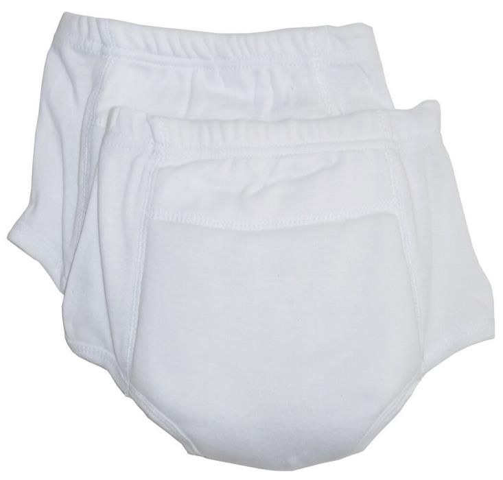 Bambini Rib Knit White Training Pants 2-Pack
