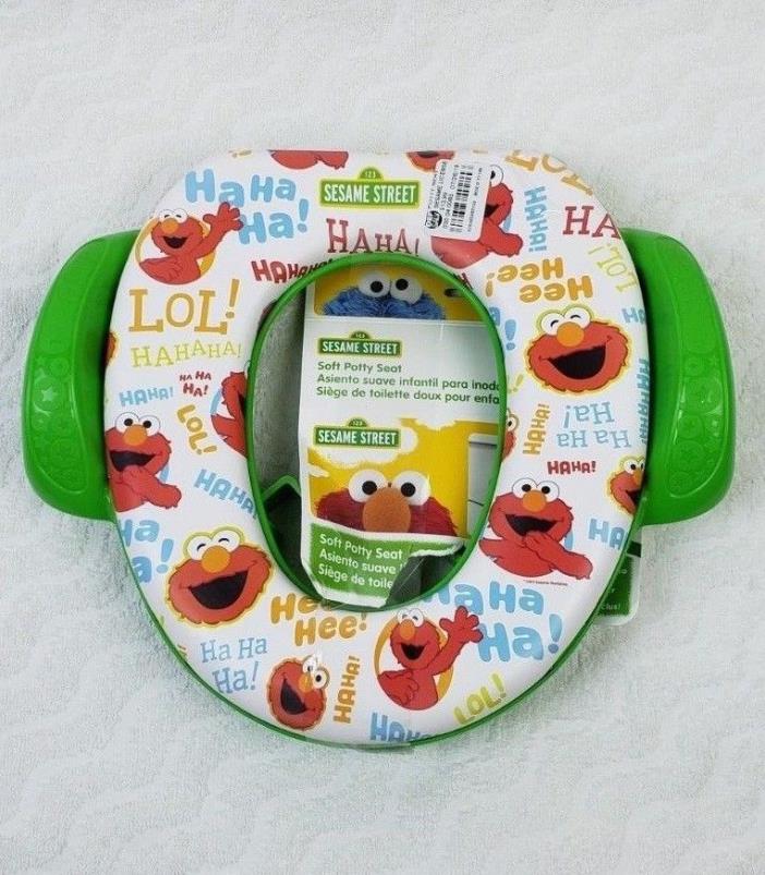 Sesame Street Soft Potty with Hook Green Training Potty Seat Toilet Chair New