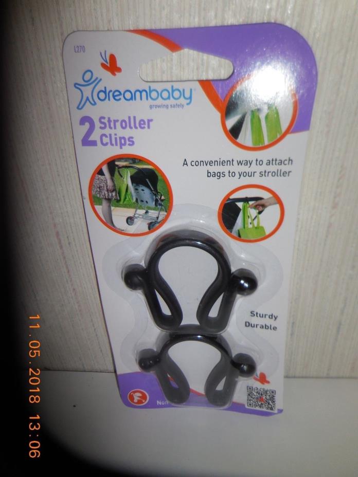 Dreambaby Stroller Clip - 2 Pack Black