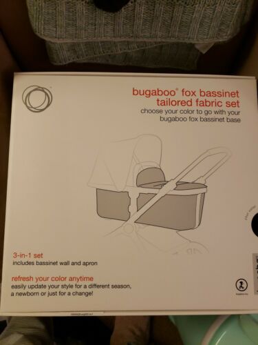 Bugaboo Fox Bassinet Tailored Fabric Set - Black, New with Box
