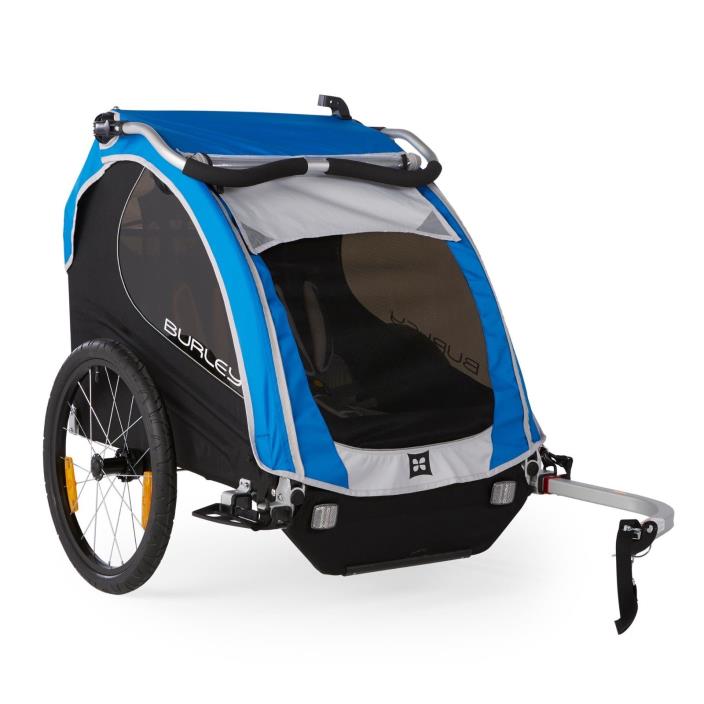 Kids Bike Trailer Stroller Sled and Jogger Burley Encore Convertible in Blue
