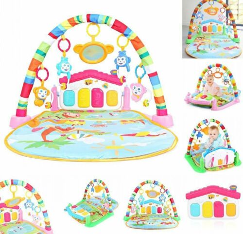 3 in 1 Lay & Play Unisex Baby Light Musical Gym Play Mat Fitness w/ Fun Piano
