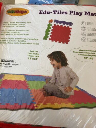 Edu Tiles - Play Mat - 25 Pc Soft Colorful Tile Play Mat. Will Cover 40x40 Area