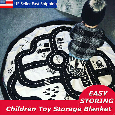 Soft Crawling Blanket Baby Kids Traffic Game Playmat Baby Creeping Mat Rope US