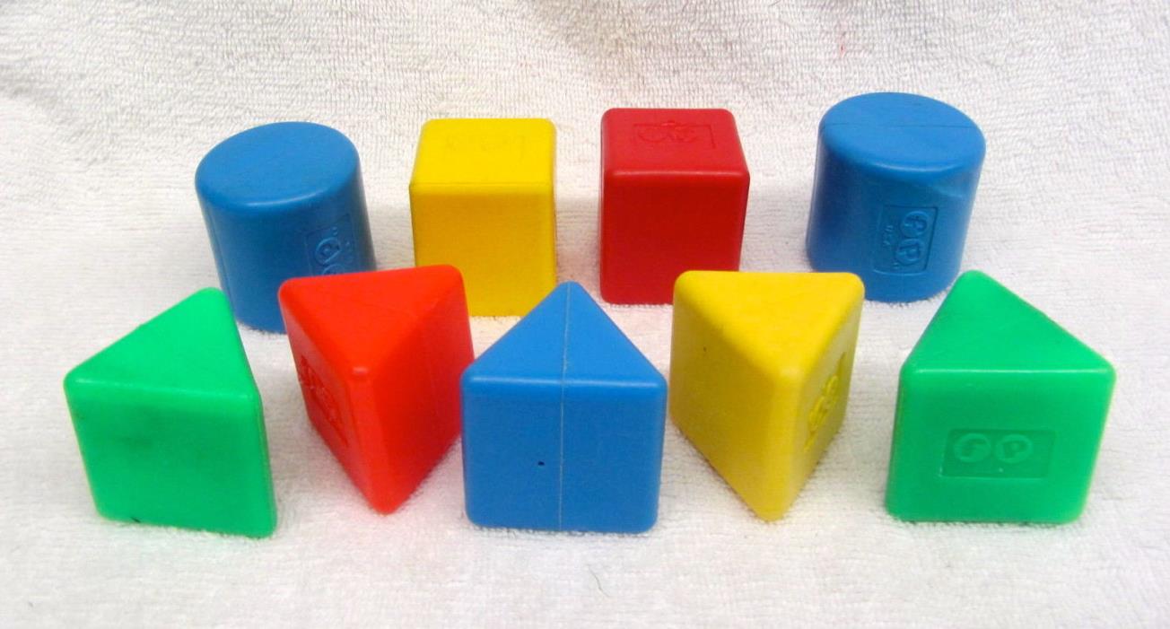 Vintage Fisher Price Replacement Sorting Blocks Round Square Triangle FREE SHIP