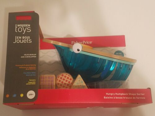 Fisher Price Wooden Toys Hungry Humpback Shape Sorter Whale wood Baby Toy New