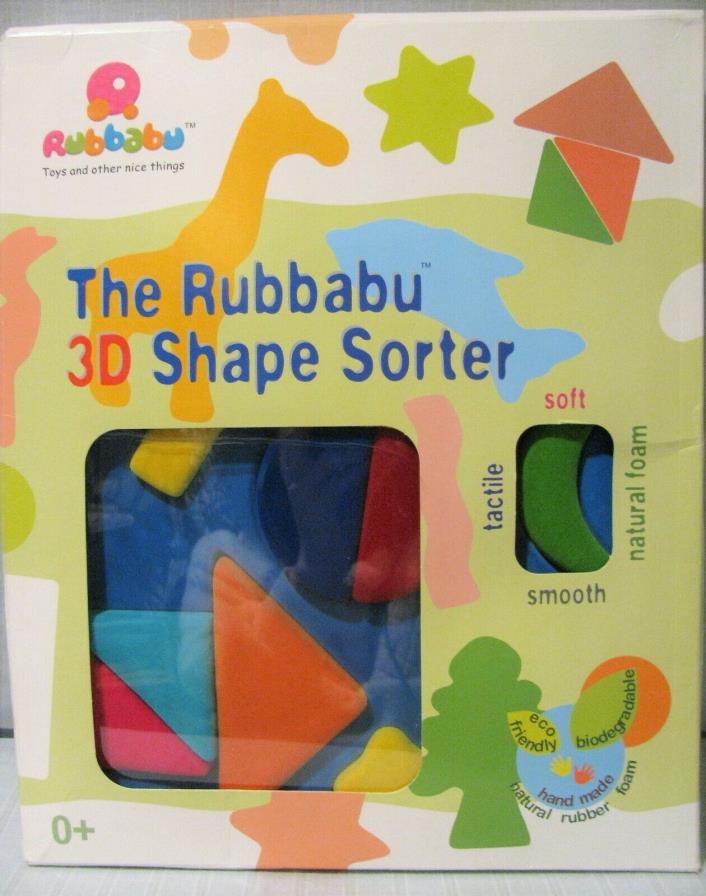 Rubbabu 20077 3D Geometrical Shape Sorter Handmade Soft Tactile Puzzle Toy  0+