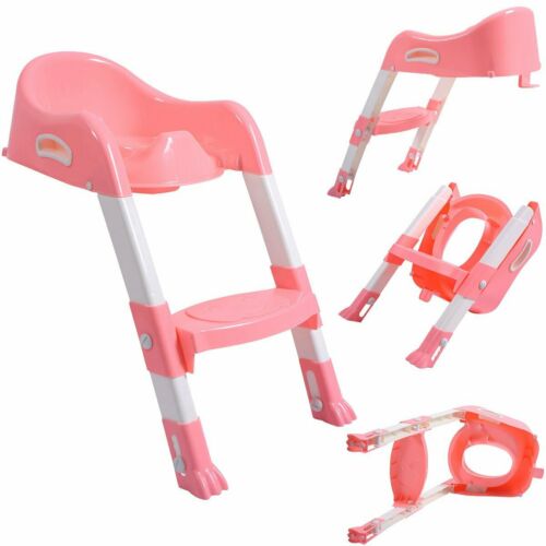 Kids Potty Training Seat with Step Stool Ladder f/ Child Toddler Toilet Chair BE