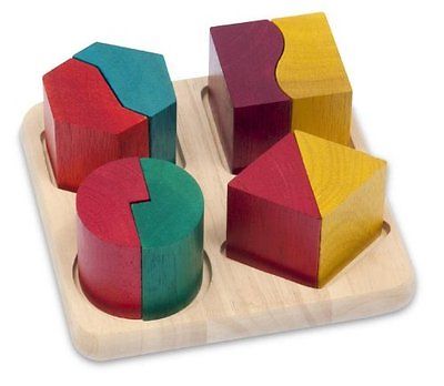 Guidecraft Fraction Pairs Kids Shape Sorting Wooden Learning Toy New
