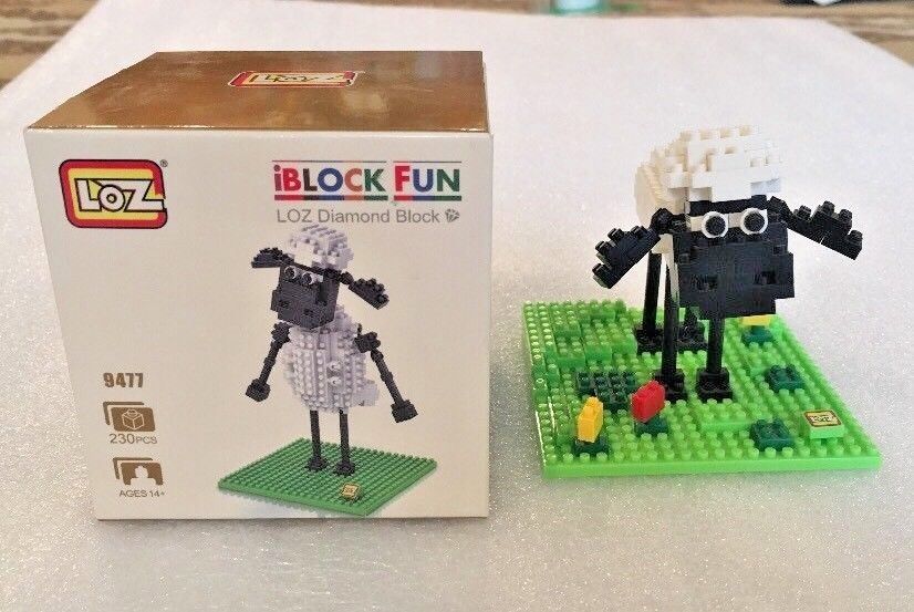 iBLOCK FUN LOZ Diamond Blocks Mini Shaun the Sheep Blocks, 2 sheep