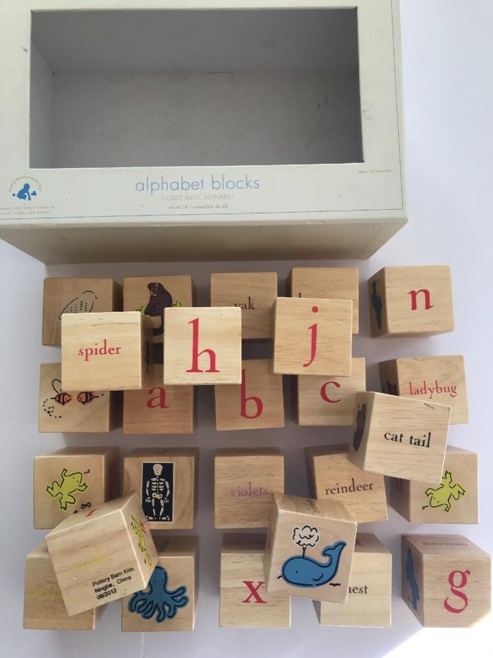 Pottery Barn Kids Alphabet Animal Blocks Set Of 26 Developmental Toys 18+ Months