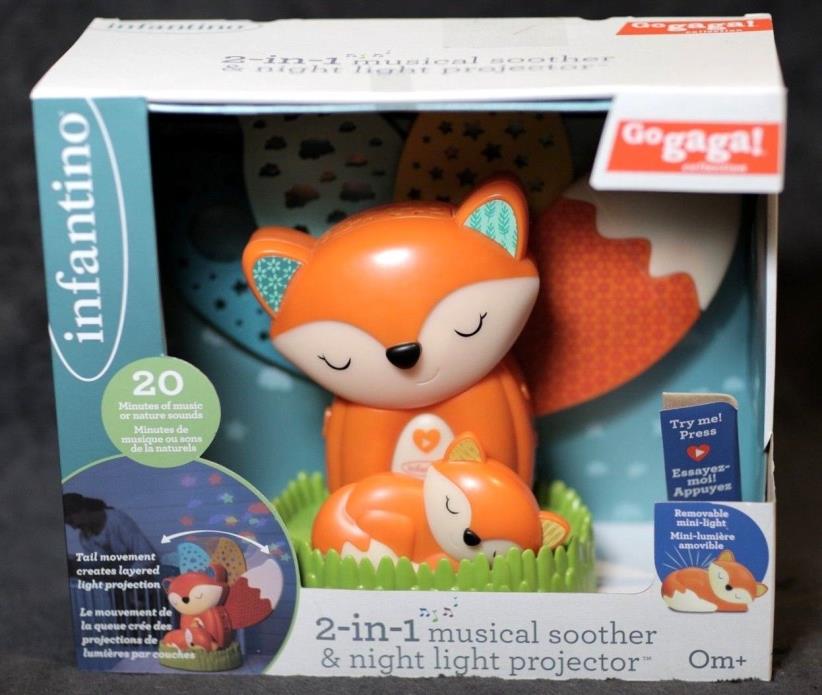 Infantino GaGa Musical Soother & Night Light Projector Sounds Sleep Fox Baby