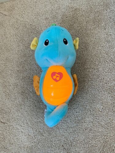 Fisher Price Soothe and Glow Seahorse Baby Lullaby Musical Light-up Plush Blue