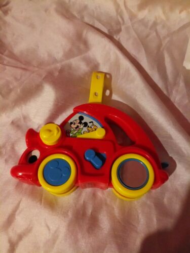 vintage 1984 disney mickey mouse red car crib toy
