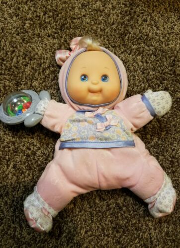 Fisher Price Baby's 1st First Doll Rattle Toy Pink  2002 Baby Soft Body plush