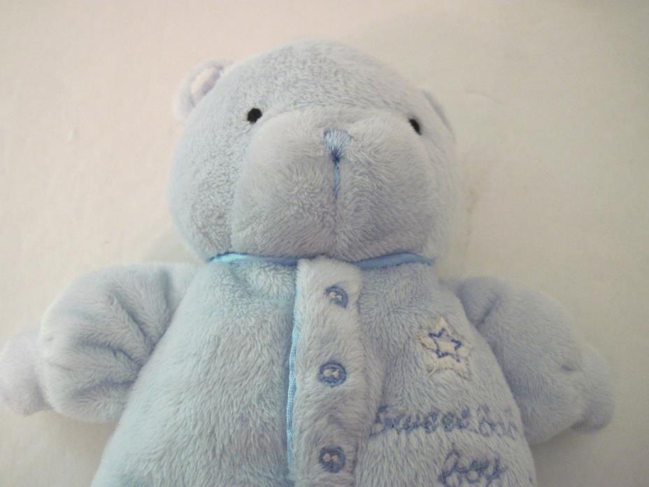 Carters Just One Year SWEET BABY BOY STAR Bear BabySecurity Blanket Lovey Rattle