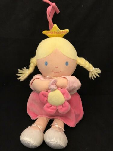 Carters Plush Musical Crib Pull String Blond Little Princess Pink Blond Blue 12”