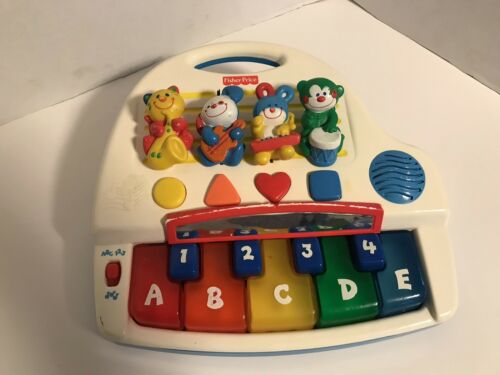 Vintage 1980s Fisher Price Baby Noise Maker Player Piano ABC 123 Animals Works