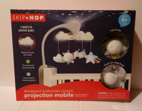 Skip Hop Moonlight & Melodies Projection Mobile, White, Glowing Clouds