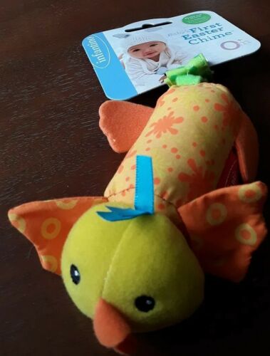 Infantino Baby's First Easter Duck Chime Plush Soft Crinkle Toy (Ages 0+) - New!