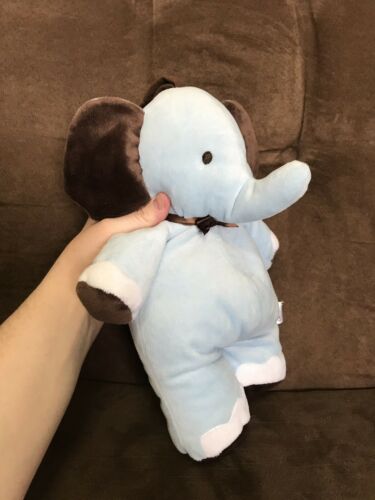 Carter's Child of Mine blue Elephant plush music baby crib pull Brahms Lullaby