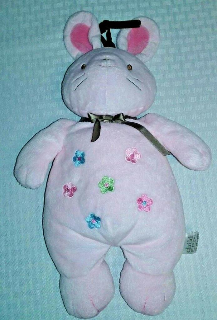 Child of Mine by Carters Lt Pink Bunny Rabbit Musical Crib Pull Toy EUC